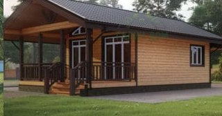 Проект одноэтажного дома из бруса с террасой - Строительство в Черногорске от Строй-Чрн от 137696 руб.